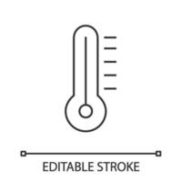 Thermometer linear icon. Thin line illustration. Air temperature measurement. Contour symbol. Vector isolated outline drawing. Editable stroke