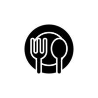 restaurante, comida, cocina icono sólido vector ilustración logotipo plantilla. adecuado para muchos propósitos.