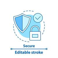 Security concept icon. Reliable service. Protection system. Defence idea thin line illustration. Vector isolated outline drawing. Editable stroke