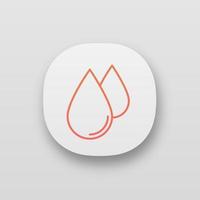 Water drops app icon. UI UX user interface. Liquid. Raindrop. Web or mobile application. Vector isolated illustration