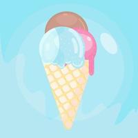 yummy ice cream vector illustration