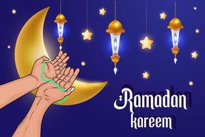 ramadán ilustración vectorial islámica con la mano vector