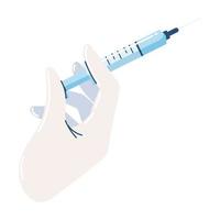 hand with vaccination syringe vector