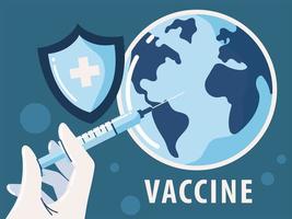 médico de vacunación mundial vector