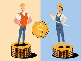 workers and salary difference vector