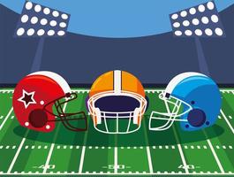 american football helmets vector