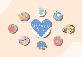 healthy lifestyle heart vector