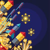 fireworks explosion sparkles vector