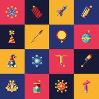 fireworks entertainment icons vector