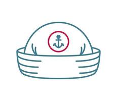 sailor hat with anchor vector