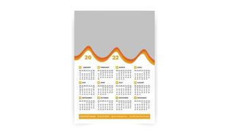 Corporate minimal calendar template, Wall Calendar 2022 Design with vector