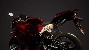 moto sport bike in dark studio with bright lights video