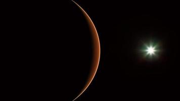 pianeta rosso Marte nel cielo stellato video