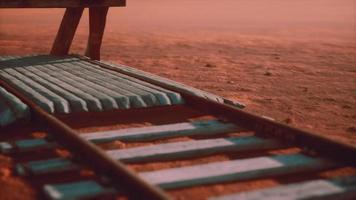 Abandoned railway tracks in the desert video