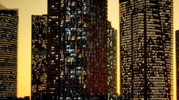 Skyscrapper in the business quarter in the night video
