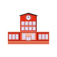 edificio escolar con reloj vector