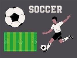 soccer player and ball vector