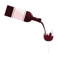 wine bottle pouring in cup vector