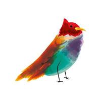 cute bird watercolor vector