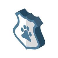 pet paw in shield vector