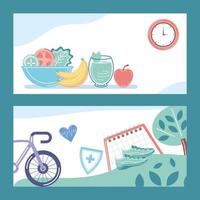 healthy lifestyle banners vector