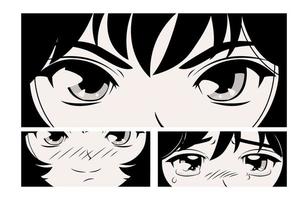 female manga eyes vector
