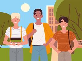 college student men vector