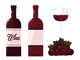icons wine bottles vector