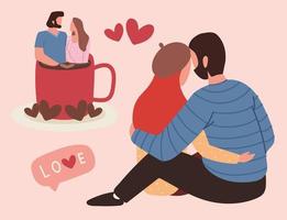 iconos de parejas de amor vector