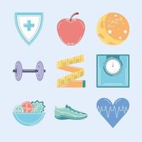 icons healthy lifestyle vector