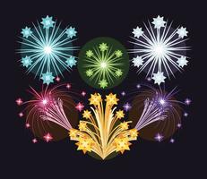 fireworks bright multi color vector