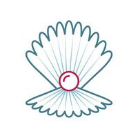 shell with pearl vector