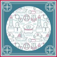 nautical retro style vector