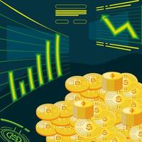 cryptocurrency bitcoin and ethereum vector