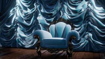 scène de rideau de théâtre de luxe avec chaise video