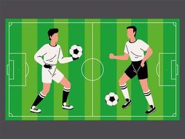 soccer players tournament vector