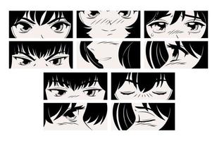 set manga characters vector