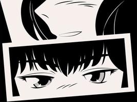 manga mouth and eyes vector