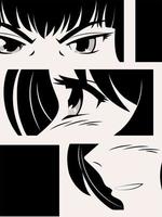 manga comic faces vector