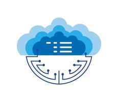 bitcoin cloud data vector