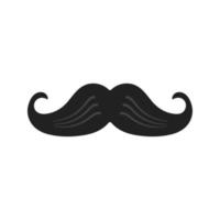 Strong man mustache flat style icon sign vector illustration isolated onwhite background. Symbol of the vintage dad or father web flat icon.