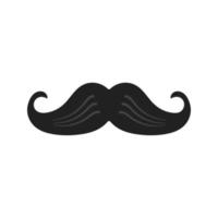 Strong man mustache flat style icon sign vector illustration isolated onwhite background. Symbol of the vintage dad or father web flat icon.