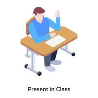 Class student isometric icon, editable vector
