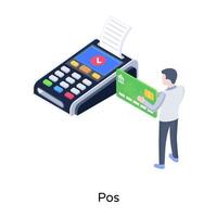 Point of sales, isometric vector of pos