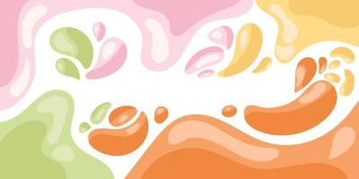 A splash of juice, drinking juice splashing out like from a fountain. Splash in a flat style. Banner vector