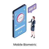 Mobile isometric illustration download vector
