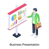 Isometric business presentation icon designed in a trendy style vector