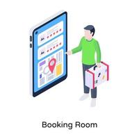 An isometric illustration of hotel location vector