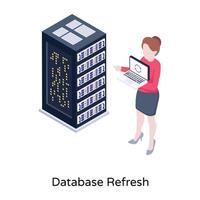 A trendy isometric icon of database refresh vector