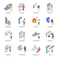 Collection of Shopping Avatar Illustrations vector